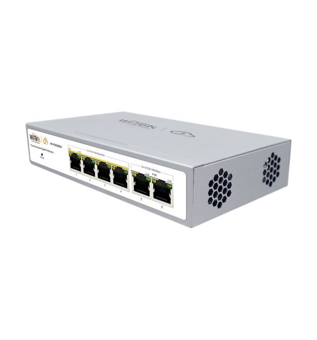 PoE-комутатор 6-портовий керований Wi-Tek WI-PCES306G V2 гігабітний, 4x1000Mbps PoE+, 2x1000Mbps Uplink, 60W, Cloud, ONVIF