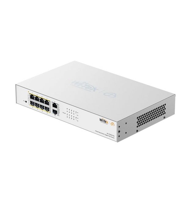 PoE-комутатор 10-портовий керований Wi-Tek WI-PCES310G гігабітний 8x1000Mbps PoE+, 2x1000Mbps Uplink, 110W, Cloud, ONVIF