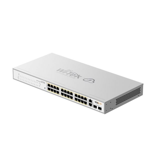 PoE-комутатор 28-портовий керований Wi-Tek WI-PCES328GFH гігабітний 24x1000Mbps PoE+, 2x1000