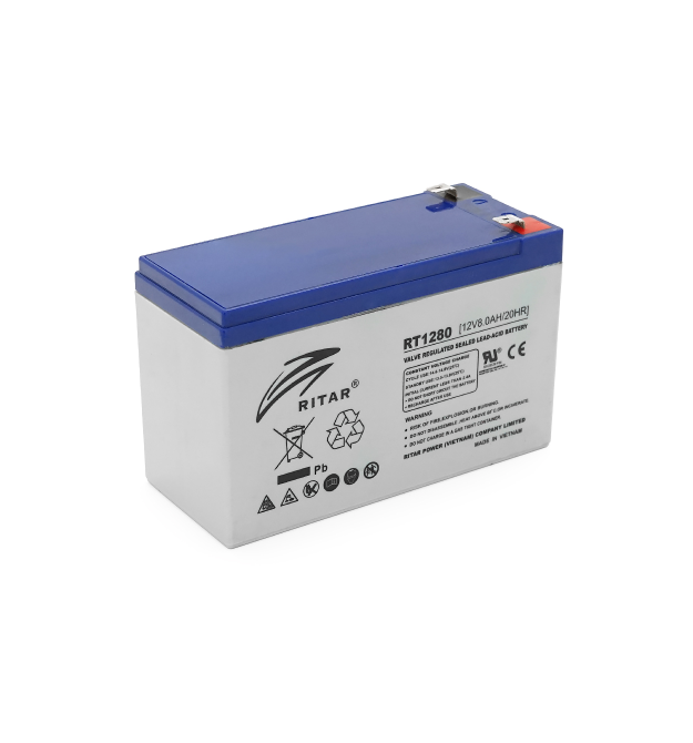 Акумуляторна батарея AGM RITAR RT1280, Gray Case, 12V 8.0Ah ( 151 х 65 х 94 (100) ) Q12
