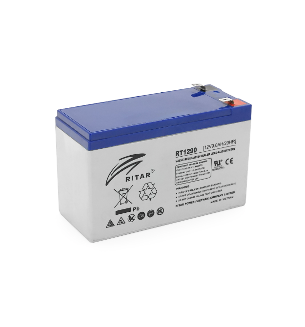 Акумуляторна батарея AGM RITAR RT1290, Gray Case, 12V 9.0Ah ( 151 х 65 х 94 (100) ) Q12