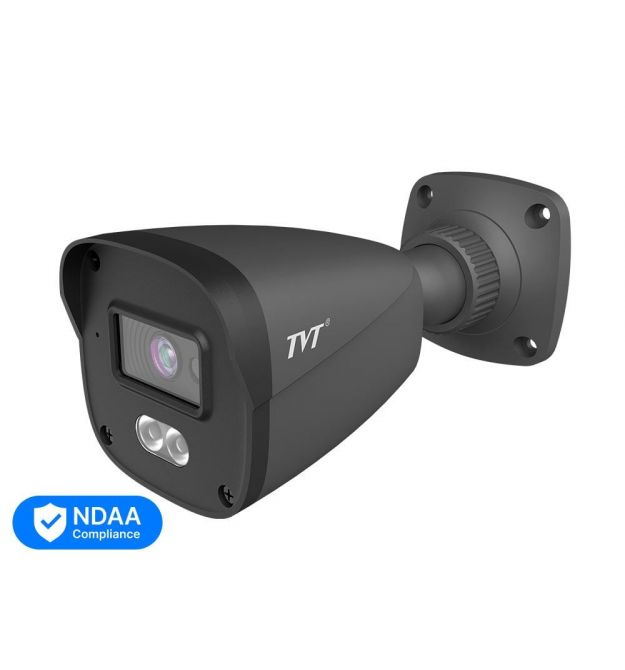 IP-відеокамера 2Mp TVT TD-9421S4L-C(D-PE-AW1) Black f-2.8mm, ІЧ+LED-підсвічування, з мікрофоном