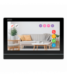 Комплект Wi-Fi домофона 7 дюймов с вызывной панелью SEVEN DP-7576/03Kit Black
