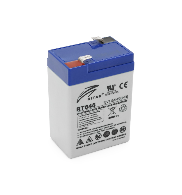 Акумуляторна батарея AGM RITAR RT645, Gray Case, 6V 4.5Ah ( 70х47х99 (105) ) Q40