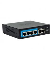 Облачно управляемый 6-портовый PoE-коммутатор SEVEN PS204D-12V (Cloud POE: 4, UP: 2)