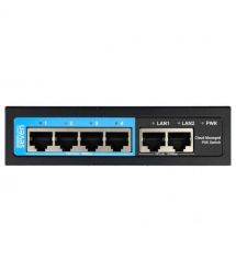 Облачно управляемый 6-портовый PoE-коммутатор SEVEN PS204D-12V (Cloud POE: 4, UP: 2)