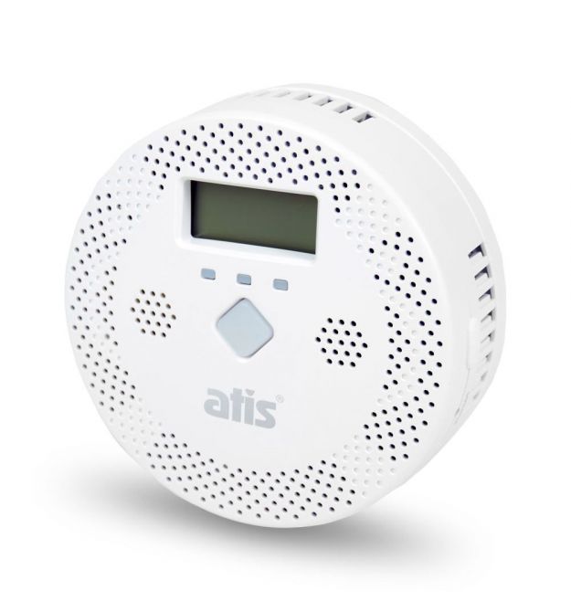 Датчик диму та чадного газу ATIS 400CO з LCD-дисплеєм і підтримкою Tuya Smart