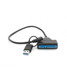 Кабель USB Type-C - USB 3.0 to SATA black 0.3m для HDD - SSD дисків