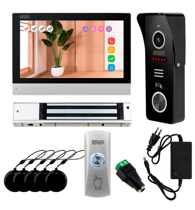 Комплект Wi-Fi домофона 7 дюймов с магнитным замком 280 кг. SEVEN KD-7820d