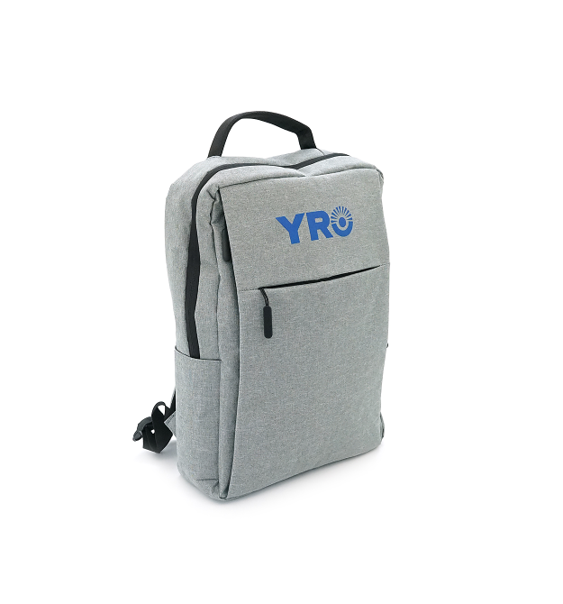 Рюкзак для ноутбука YRO 15.6, матеріал нейлон, вихід під USB-кабель, сірий