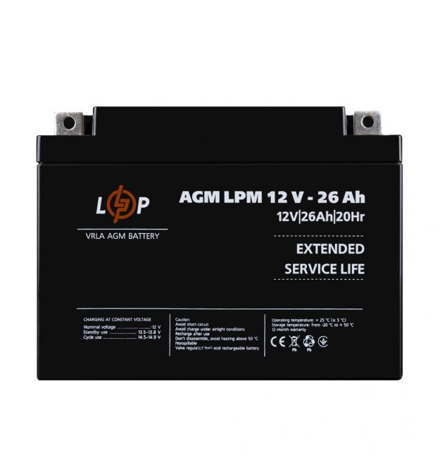 Акумулятор AGM LPM 12V - 26 Ah