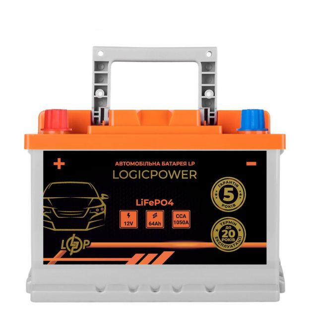 Автомобільний літієвий акумулятор LP LiFePO4 12V - 64 Ah (+ зліва) BMS 1050А