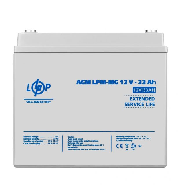 Акумулятор мультигелевий LPM-MG 12V - 33 Ah Уцінка 04.2025