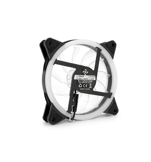 Кулер корпусний 12025 DC sleeve fan 4pin - 120*120*25мм, 12V, 1100об - хв, White, двосторонній