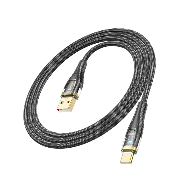 Кабель Hoco U121, Type-C-USB, 60W, Black, довжина 1,2 м, BOX
