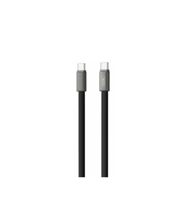 Кабель Type-C to Type-C (male to male) XO-NB-Q307, Підтримка SIC, QC3.0, PD до 60Вт, 480Mbps, довжина 1.0м, обплетення, Black, B