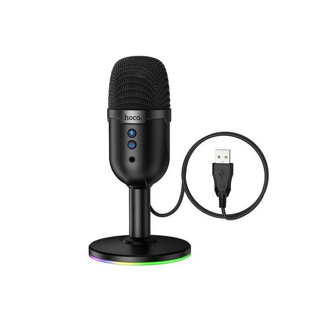 Настільний мікрофон HOCO L25, кабель 1.6м, Black, BOX