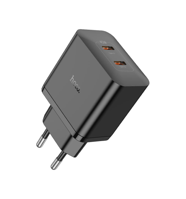 СЗУ HOCO N35, 2xUSB-C, PD45W, Black, Box