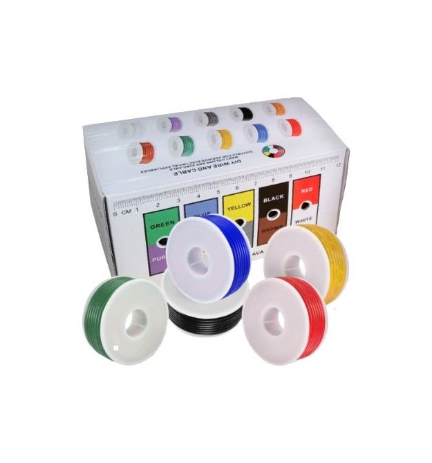 Кабель силиконовый луженый AWG 30 30AWG 0,55 600В 5x20м
