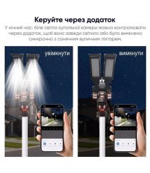 IP PTZ-відеокамера автономна з 4G, прожектором та сонячною панеллю 3Mp+3Mp+3Mp