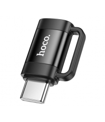 Перехідник HOCO UA31E Type-C(M) - Type-C(F), Black, Box