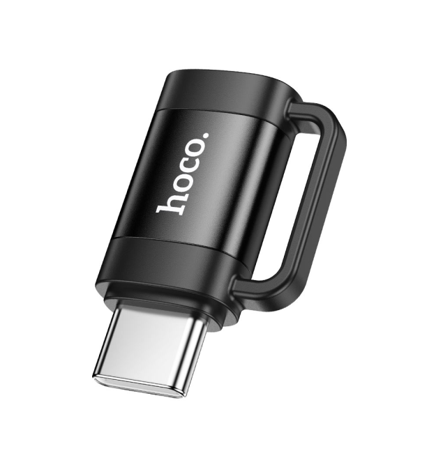 Перехідник HOCO UA31E Type-C(M) - Type-C(F), Black, Box