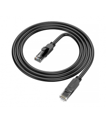 Патч-корд литий Borofone BUS01, UTP, RJ45, Cat.6, 1m, чорний, Cu (мідь)