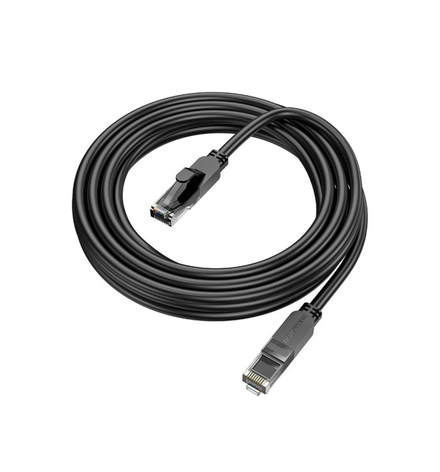 Патч-корд литий Borofone BUS01, UTP, RJ45, Cat.6, 3m, чорний, Cu (мідь)