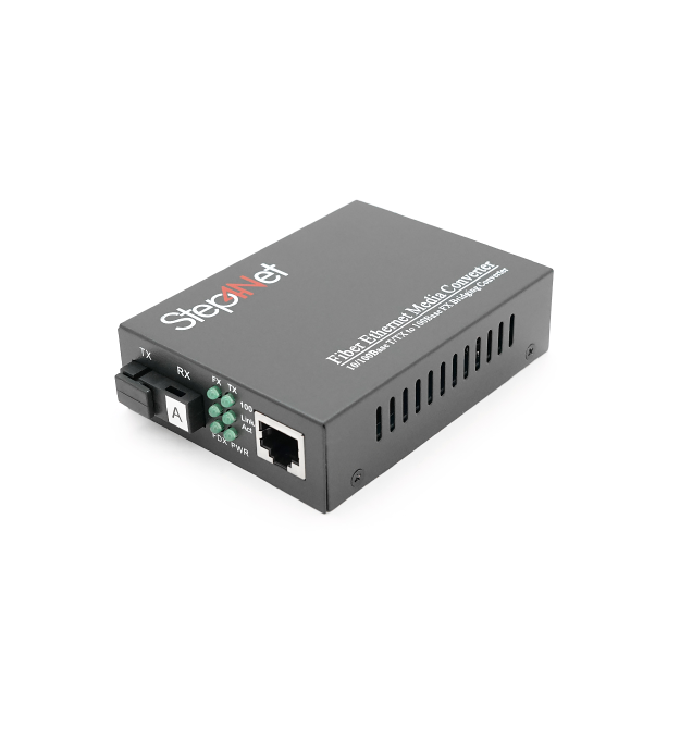 Медіаконвертер Step4Net MC-R-0,1-1SM-1310nm-20-LFP, 1550 WDM одноволоконний Full - Half duplex, SC 20km (0+70C), + блок живлення