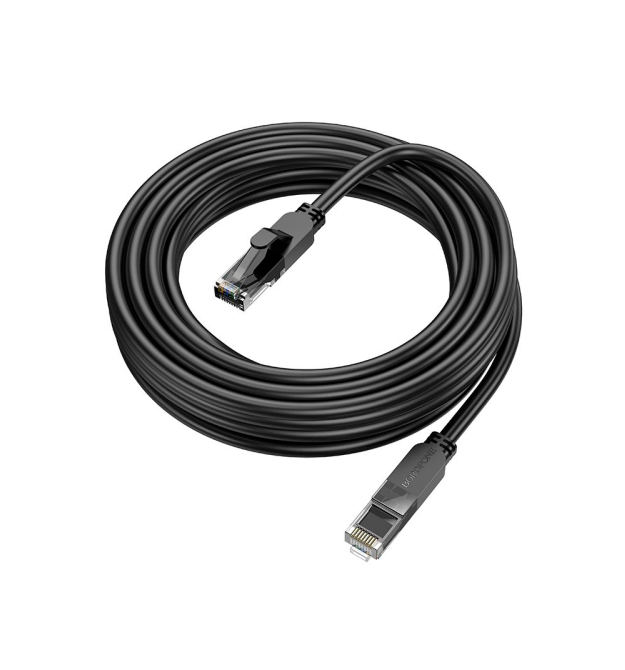 Патч-корд литий Borofone BUS01, UTP, RJ45, Cat.6, 5m, чорний, Cu (мідь)