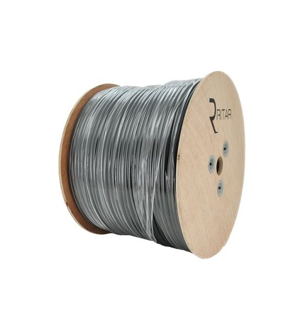 Кабель коаксиальный с питанием 305 м RITAR B305-3C2V + 2x0.5mm, 0,5 мм.CU, 64x0.12m CCA