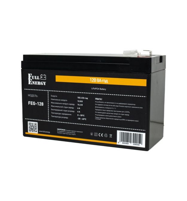 Акумулятор LiFePO4 12.8В 8А·год 102 Вт·год Full Energy FEG-128 для ДБЖ