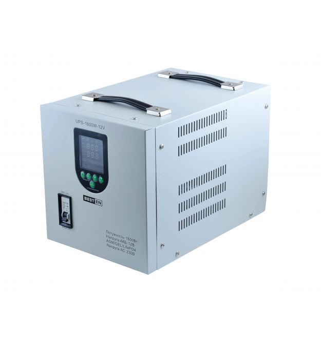 ДБЖ BestEn UPS-1600W-12V (AGM-GEL-LifePO4) (1600 Вт, 12В зовнішня батарея AGM-GEL-LifePO4, макс. струм заряду 30A)
