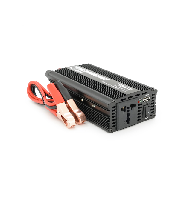 Інвертор напруги PI 1500ВА(900Вт), 12 - 220V, approximated, 1 універсальна розетка, клем + крокодили