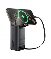 Повербанк 20000mAh Choetech B815 Grey 130W QC3.0 PD3.0 TFT Smart дисплей, вбудований кабель