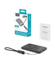 Повербанк 5000mAh Choetech B861 Grey 20W QC3.0 PD3.0 бездротова магнітна зарядка MagSafe