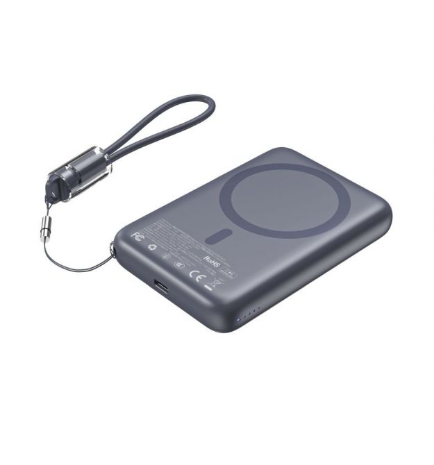 Повербанк 10000mAh Choetech B862 Grey 22.5W QC3.0 PD3.0 бездротова магнітна зарядка MagSafe