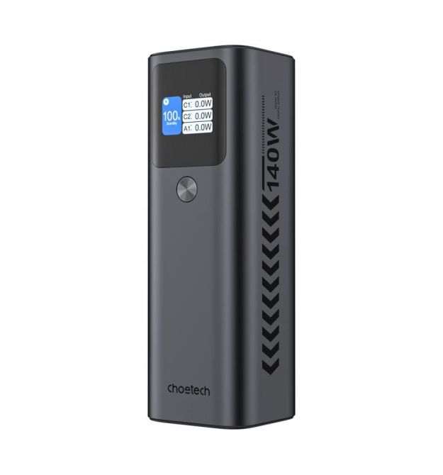 Повербанк 27000mAh Choetech B670 Grey 140W QC3.0 PD3.1 TFT Smart дисплей