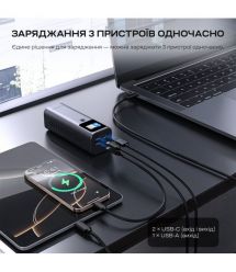 Повербанк 27000mAh Choetech B670 Grey 140W QC3.0 PD3.1 TFT Smart дисплей