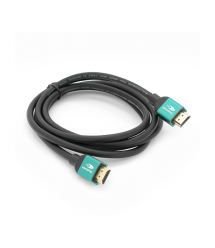 Кабель Guaroven HDMI-HDMI 19+1, UltraHD 8K 60HZ, 4K 120HZ, 1.5m, v2,1, OD-6.3mm, Black, конектор Green, Blister, Q100