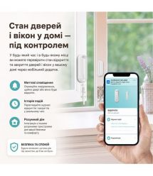 Бездротовий автономний датчик відчинення вікон-дверей з сиреною 90dB з WiFi Trinix TRX-DS03(WiFi) Tuya