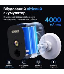 Автономна WiFi 2.4-5GHz IP-відеокамера 3Mp Light Vision VLC-03IB(CamHi) White, f-3.6mm, на акумуляторних батареях 4000mAh