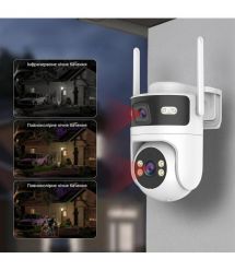 IP PTZ-відеокамера з WiFi 4Mp+4Mp Light Vision VLC-9304WI-2C (Tuya) f-4mm, ІЧ+LED-підсвічування, з мікрофоном