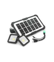 Портативна станція CcLamp CL-083-38+Solar, Power bank 2400mAh, 1 режим, USB вихід, 2 лампочки, Box