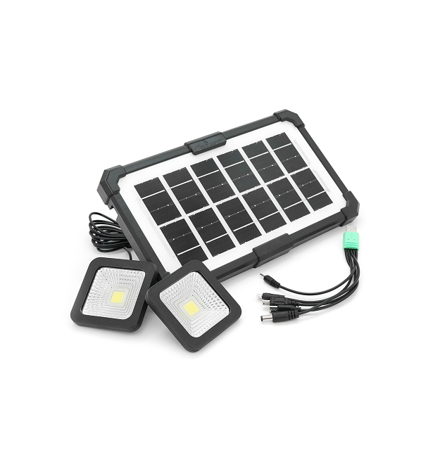 Портативна станція CcLamp CL-083-38+Solar, Power bank 2400mAh, 1 режим, USB вихід, 2 лампочки, Box