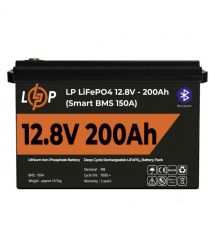 Акумулятор LP LiFePO4 12V (12,8V) - 200 Ah (2560Wh) (Smart BMS 150А) з BT пластик Уцінка