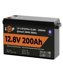 Акумулятор LP LiFePO4 12V (12,8V) - 200 Ah (2560Wh) (Smart BMS 150А) з BT пластик Уцінка