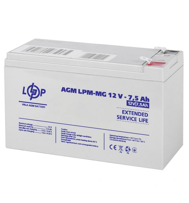 Акумулятор мультигелевий LPM-MG 12V - 7.5 Ah Уцінка