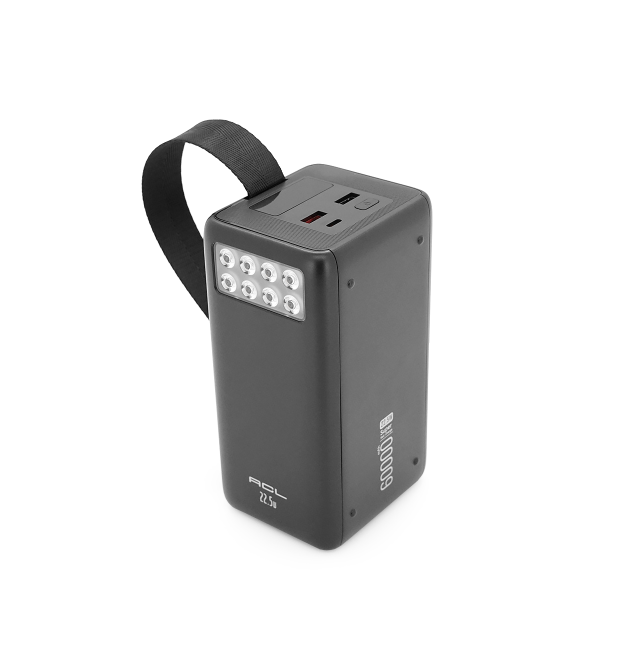 Powerbank ACL PW-151 60000mAh, 22.5W, 2xUSB+USB-C, Ліхтар, 1.2кг, Black, Box