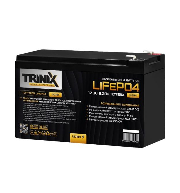 Акумуляторна батарея літій-залізо-фосфатна 12.8В 9.2А*год Trinix TLFP-1209 Ultra LiFePO4